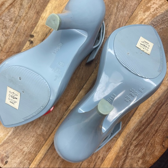 Melissa l Vivienne Westwood Anglomania Novelty Jelly Heart Peep Toe Pinup Heels - Picture 10 of 14